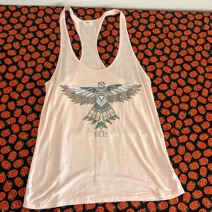 O’Neill used Junior girls size XS light pink racer back loose tank top w, print